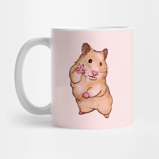 peace sign hamster smile for camera meme Mug